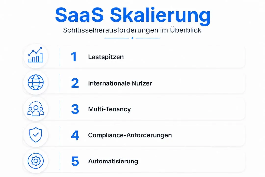 Infographic: the biggest challenges in vertically scaling SaaS solutions.